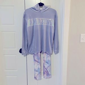Never Worn. Size 14/16. Target leggings & velour hoodie.
